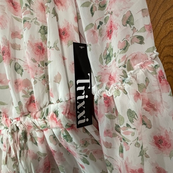 Trixxi Floral Pink and White Romper - Picture 10 of 10
